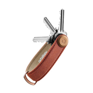 Orbitkey Key Organiser Waxed Canvas, Brick Red