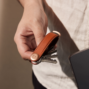 Orbitkey Key Organiser Pebbled-Leather, Amber