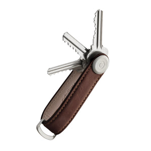 Orbitkey Schlüsselorganisator Set, Schlüsselhalter + Multitool, Espresso Braun, Premium Leder