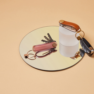 Orbitkey Key Organiser Leather + Ring v2, Cotton Candy/Rose Gold