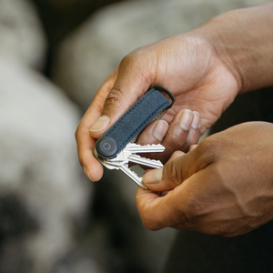 Orbitkey Key Organiser Waxed Canvas, Navy Blue