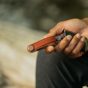 Orbitkey Key Organiser Waxed Canvas, Brick Red