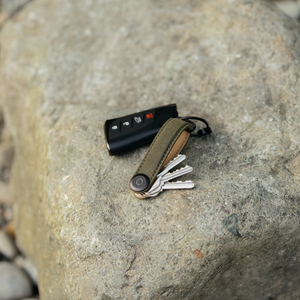 Orbitkey Key Organiser Waxed Canvas, Khaki Green