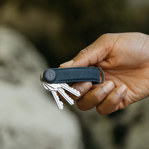 Orbitkey Key Organiser Waxed Canvas, Navy Blue